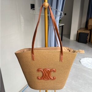 Celine straw tote bag, 44x27x23cm